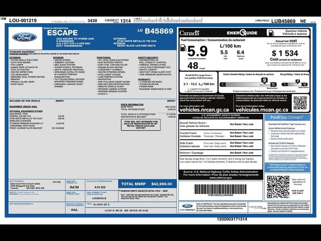 2020 Ford Escape Hybrid Titanium