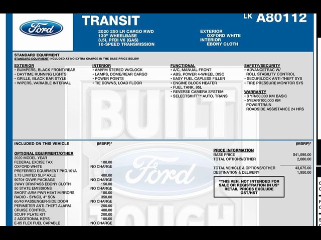 2020 Ford Transit Base