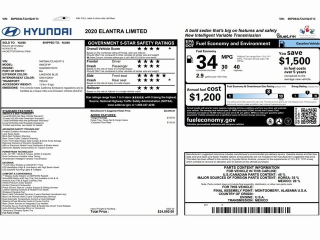 2020 Hyundai Elantra Limited