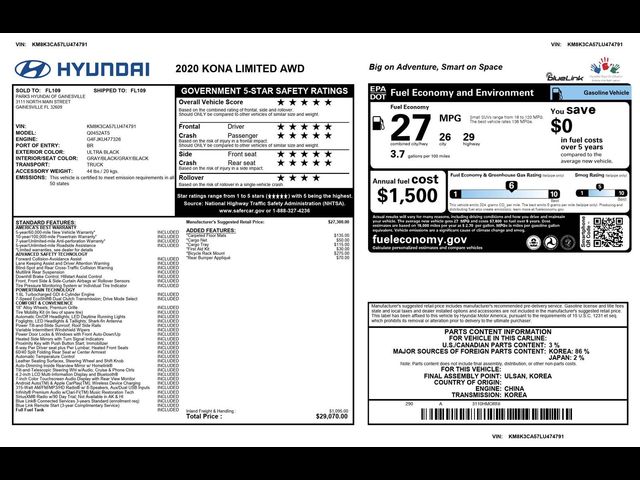 2020 Hyundai Kona Limited