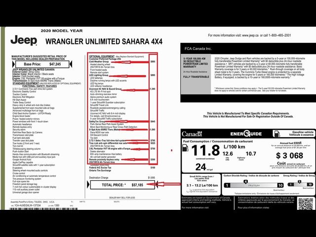 2020 Jeep Wrangler Unlimited Sahara