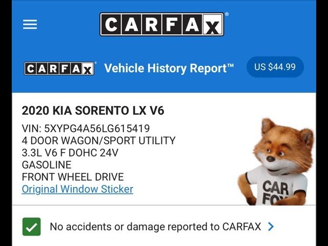 2020 Kia Sorento LX V6