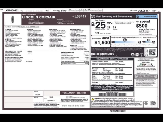 2020 Lincoln Corsair Standard