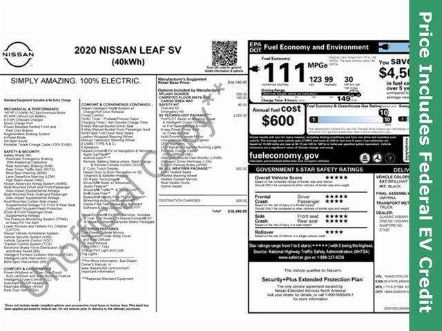 2020 Nissan Leaf SV