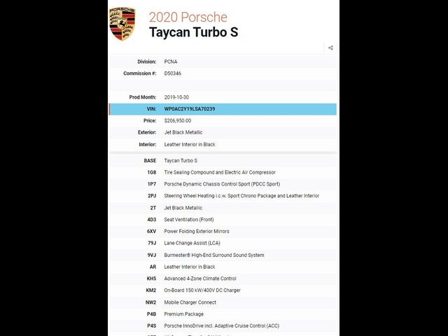 2020 Porsche Taycan Turbo S