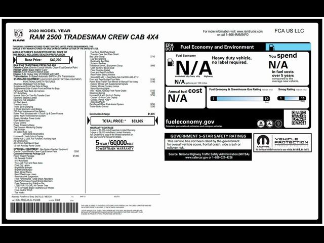 2020 Ram 2500 Tradesman