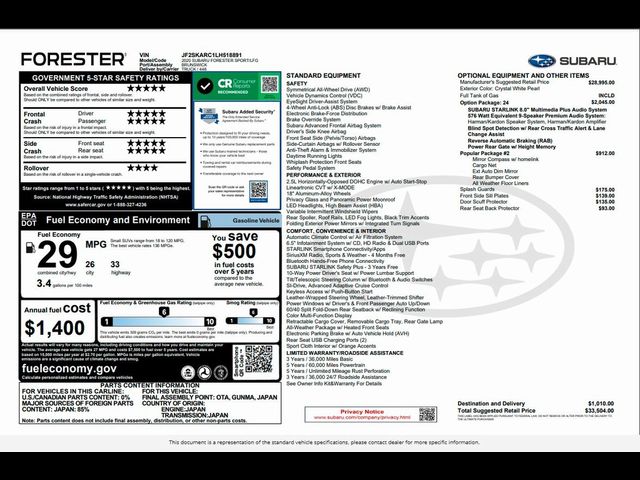 2020 Subaru Forester Sport