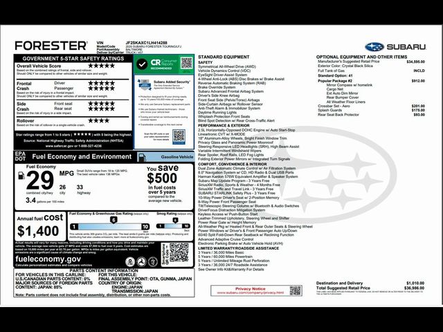 2020 Subaru Forester Touring