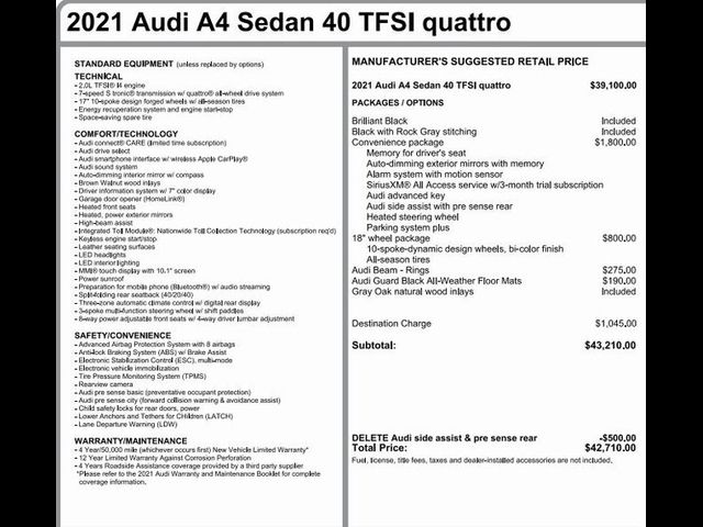 2021 Audi A4 Premium