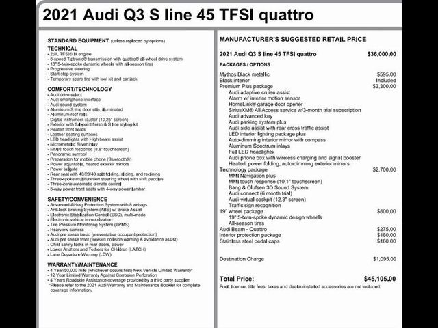 2021 Audi Q3 S Line Premium Plus