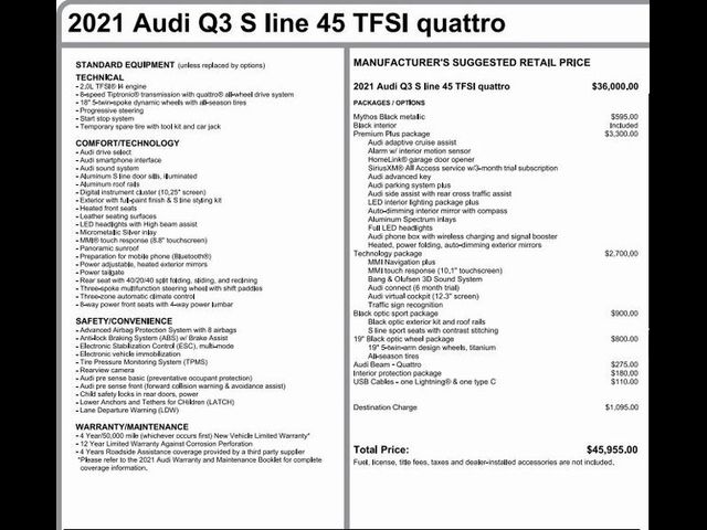 2021 Audi Q3 S Line Premium Plus