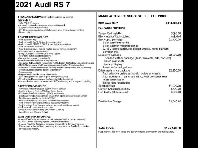 2021 Audi RS 7 Base