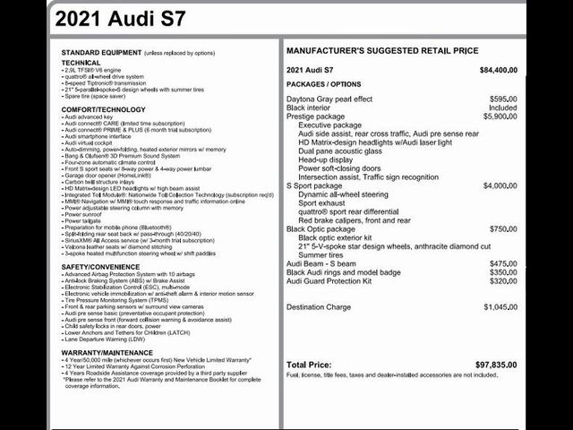 2021 Audi S7 Prestige