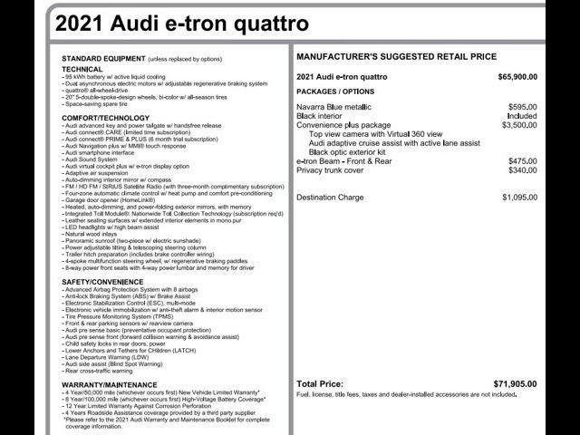 2021 Audi e-tron Premium