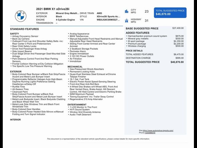 2021 BMW X1 xDrive28i