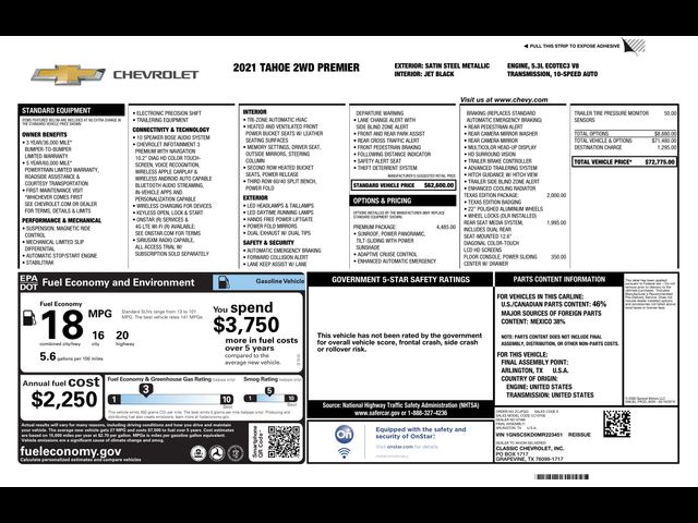 2021 Chevrolet Tahoe Premier