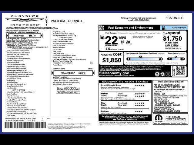 2021 Chrysler Pacifica Touring-L