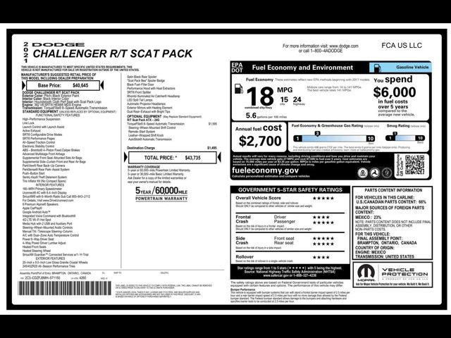 2021 Dodge Challenger R/T Scat Pack