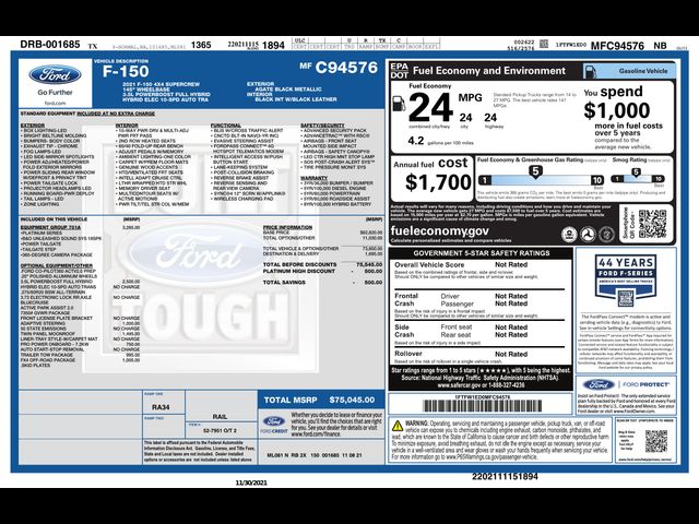 2021 Ford F-150 Platinum