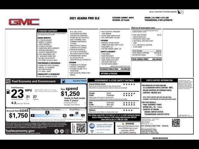 2021 GMC Acadia SLE