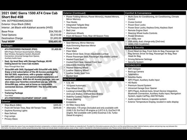 2021 GMC Sierra 1500 AT4