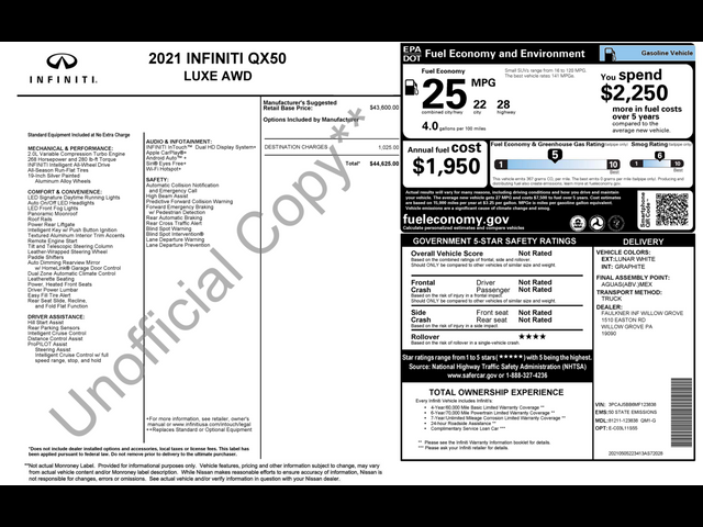 2021 INFINITI QX50 Luxe
