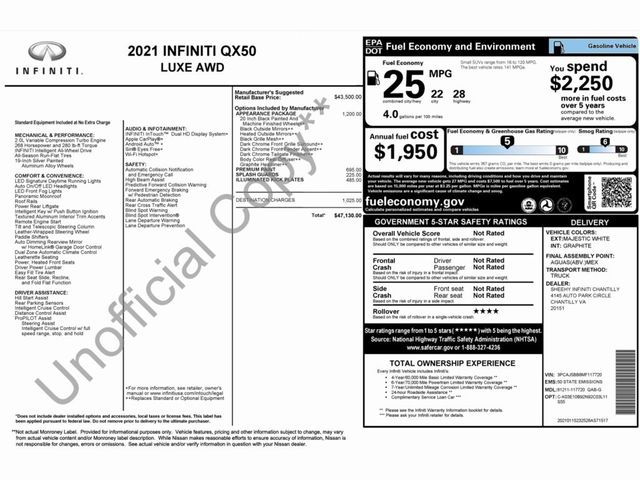 2021 INFINITI QX50 Luxe
