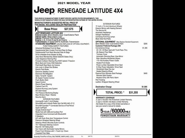 2021 Jeep Renegade Latitude