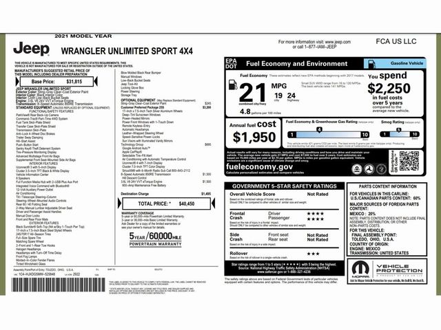 2021 Jeep Wrangler Unlimited Sport S