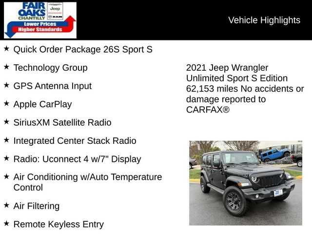 2021 Jeep Wrangler Unlimited Sport S