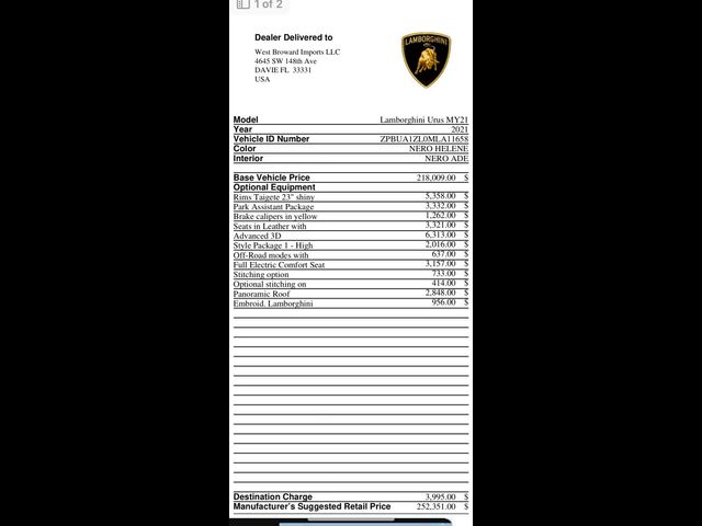 2021 Lamborghini Urus Base