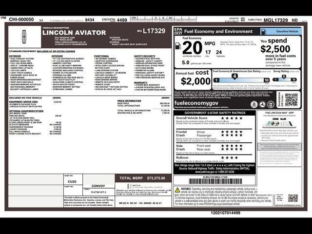 2021 Lincoln Aviator Reserve