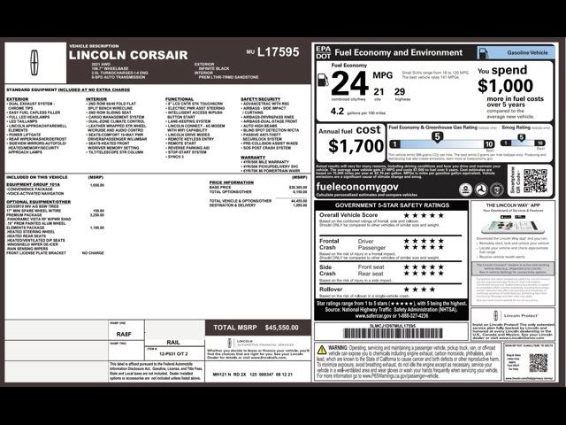 2021 Lincoln Corsair Standard