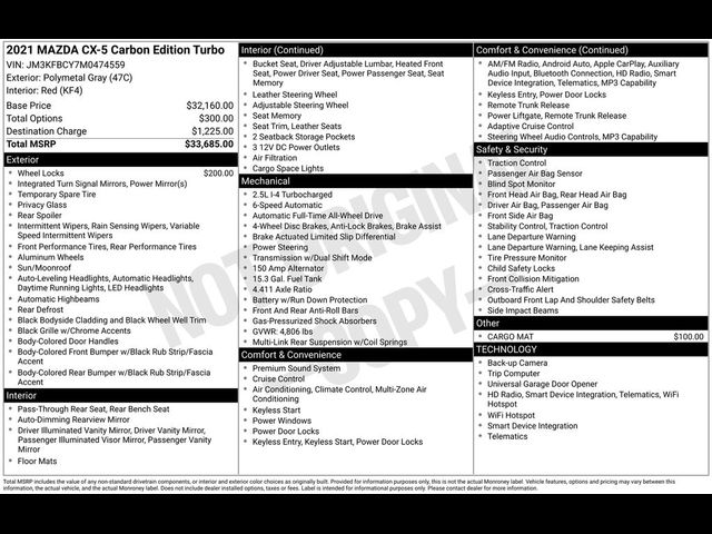 2021 Mazda CX-5 Carbon Edition Turbo