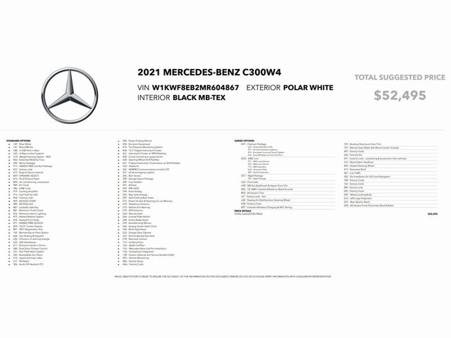 2021 Mercedes-Benz C-Class 300