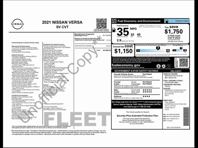 2021 Nissan Versa SV