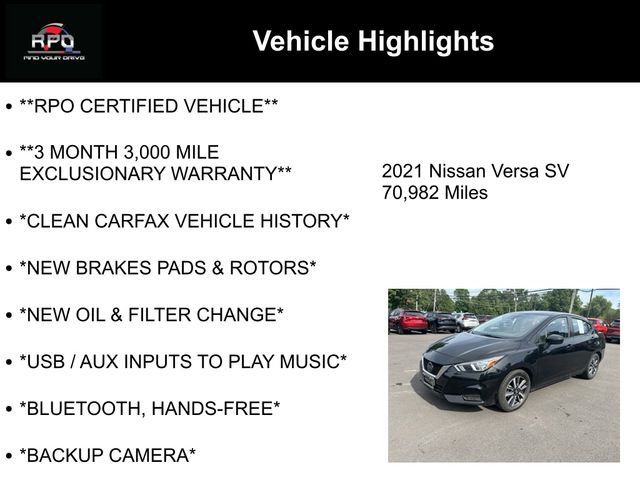 2021 Nissan Versa SV