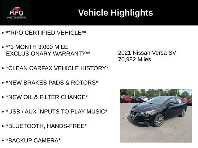 2021 Nissan Versa SV