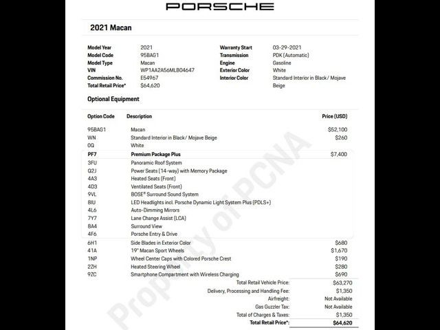 2021 Porsche Macan Base