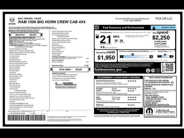 2021 Ram 1500 Big Horn