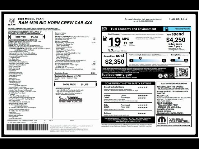 2021 Ram 1500 Big Horn