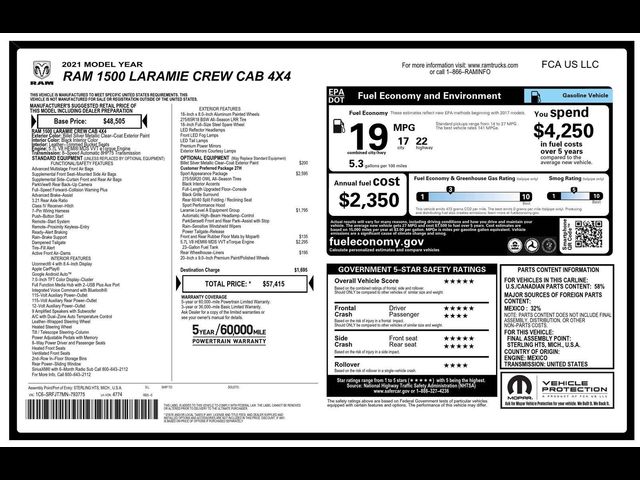 2021 Ram 1500 Laramie