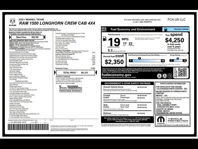 2021 Ram 1500 Longhorn