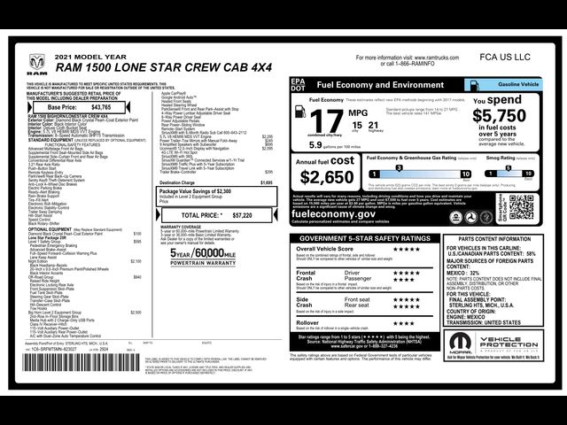 2021 Ram 1500 Lone Star