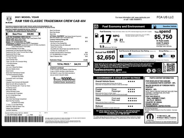 2021 Ram 1500 Classic Tradesman