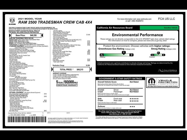 2021 Ram 2500 Tradesman