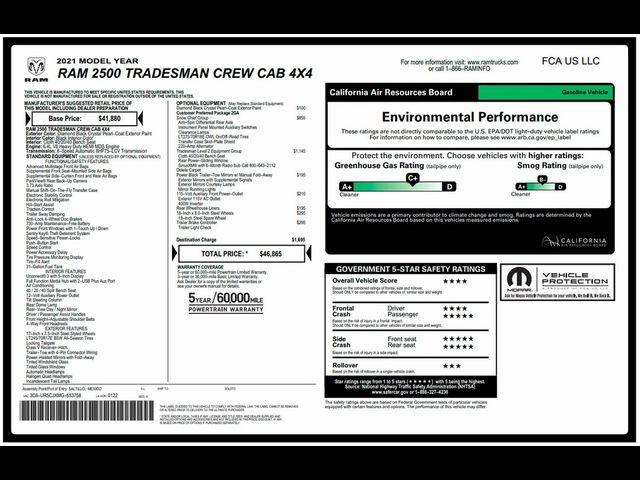 2021 Ram 2500 Tradesman