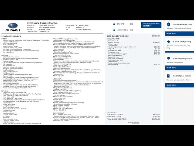 2021 Subaru Crosstrek Premium