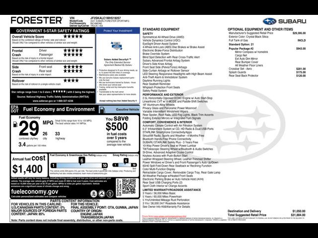 2021 Subaru Forester Sport