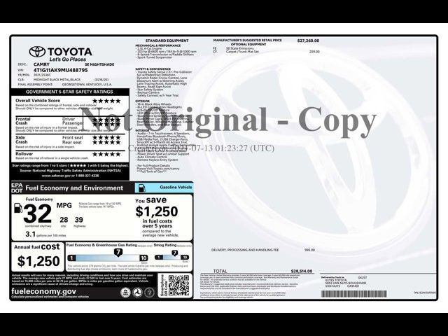 2021 Toyota Camry SE Nightshade